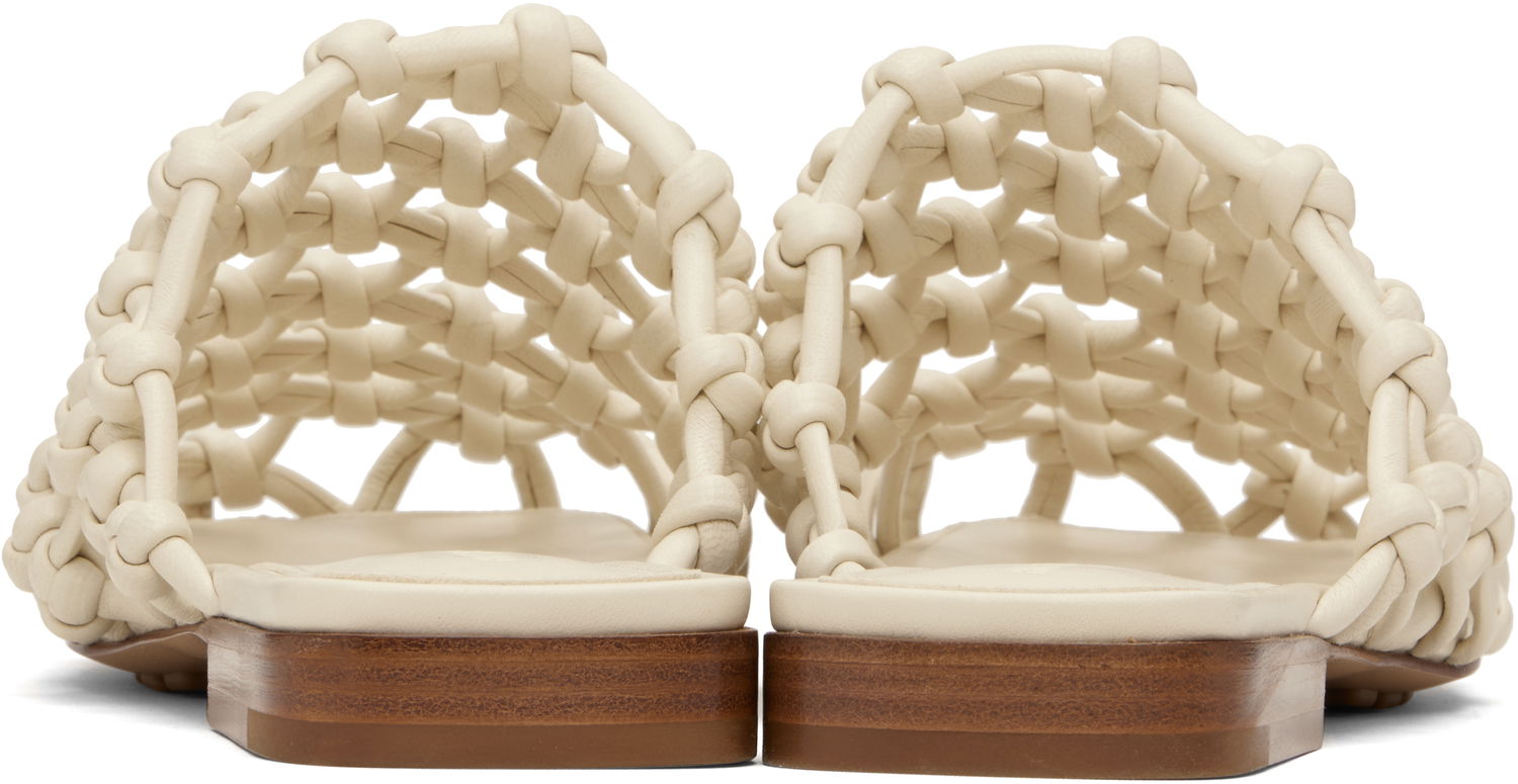 Кецове и обувки Bottega Veneta Bottega Veneta Supple Lambskin Flat Sandals Бяло | 827669 V3H60, 1