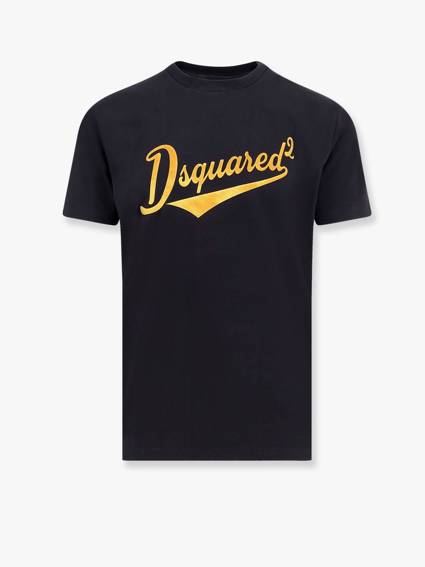 Тениска DSQUARED2 Black T-Shirt With Gold Logo Черно | S74GD1394D20020900