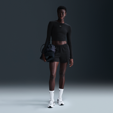 Съкратен топ Nike Sportswear Chill Knit Long Sleeve Cropped Top Черно | HF5322-011, 2