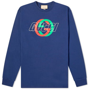 Пуловер Gucci Interlocking Logo Crewneck Тъмно синьо | 774304-XJGA4-4622, 0