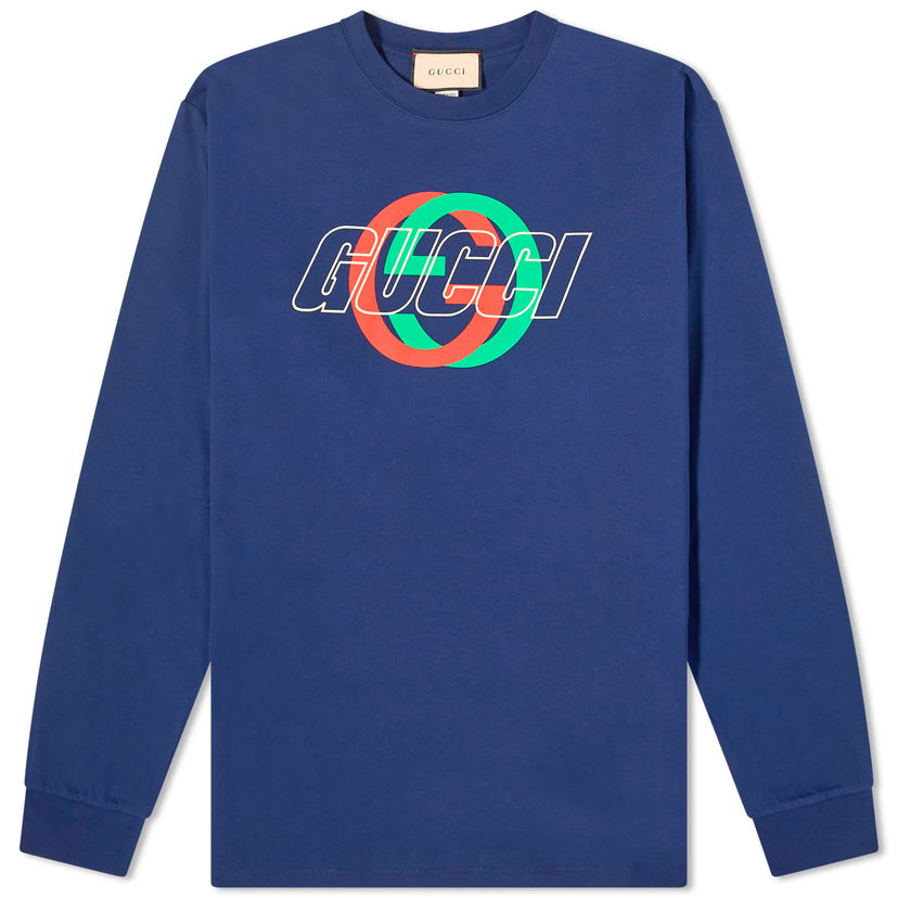 Пуловер Gucci Interlocking Logo Crewneck Тъмно синьо | 774304-XJGA4-4622