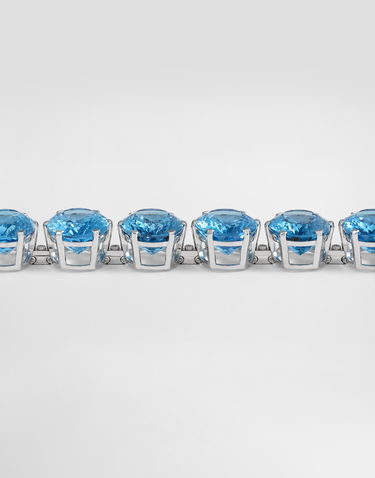 Гривна Dolce & Gabbana Anna Bracelet In 18-carat White Gold With Topazes And Diamonds Onesize Синьо | WBSB1GWTOP180001, 2