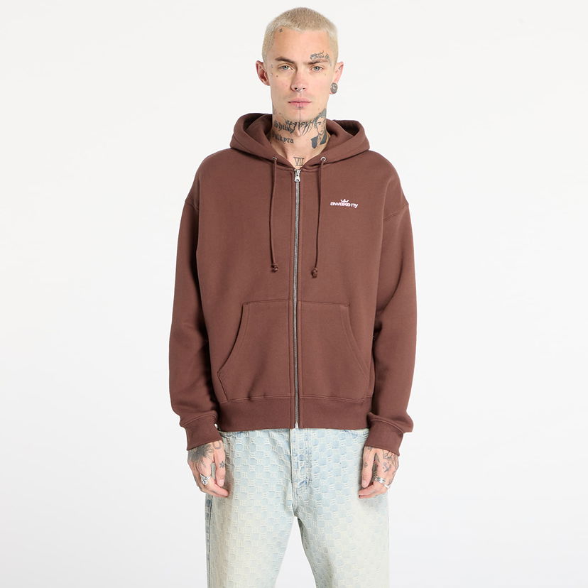 Суитчър Awake NY Awake NY Crown Logo Full-Zip Hoodie Кафяво | AWK-FW25-HD003-BRN