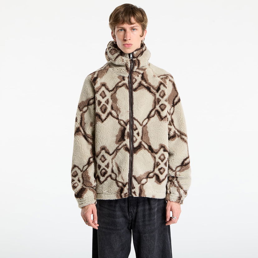 Суитчър DAILY PAPER Daily Paper Burned Shield Sherpa Hoodie Бежово | 2521134