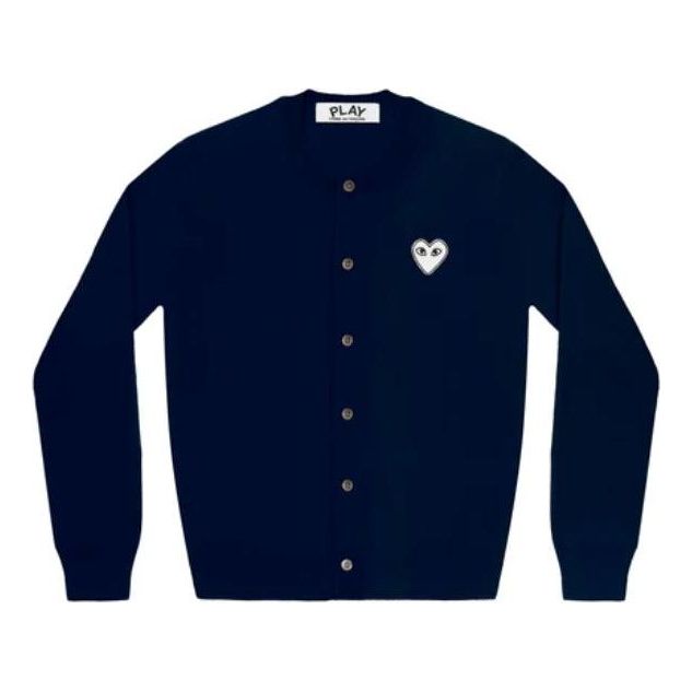 Пуловер Comme des Garçons COMME des GARCONS PLAY Cardigan with White Heart Тъмно синьо | AZ-N061-051-2, 0