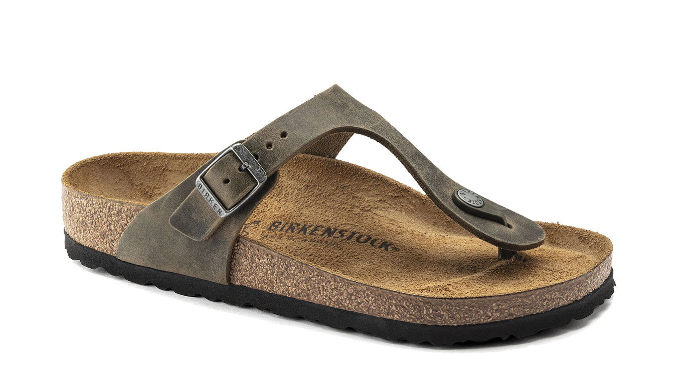 Кецове и обувки Birkenstock Gizeh FL Faded Khaki Narrow Fit Кафяво | 1019383, 1