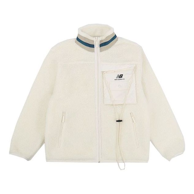 Яке New Balance Stand Collar Lambswool Fleece Jacket Бяло | AMJ13393-MSU, 0
