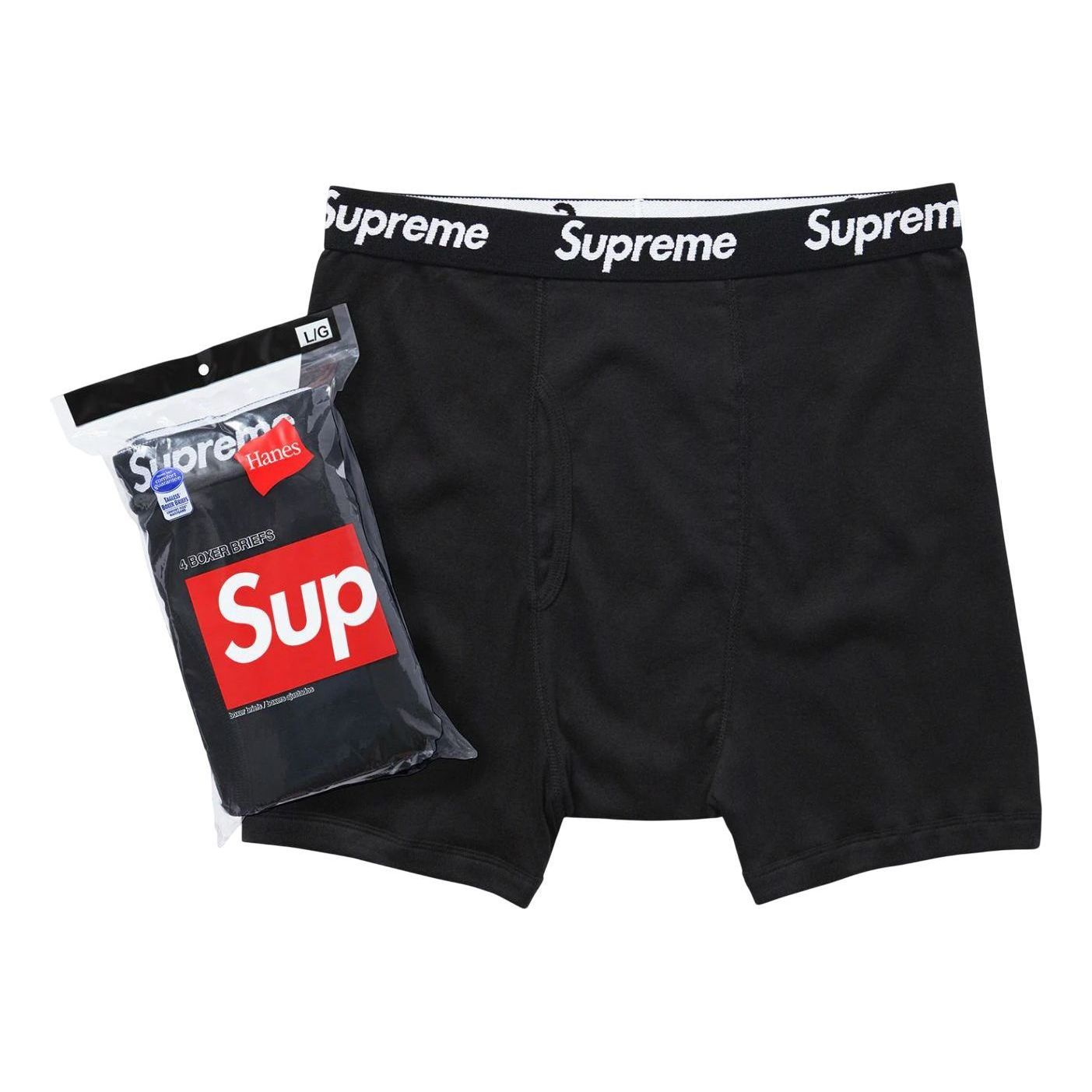 Боксерки Supreme Boxer Briefs 4 Pack by Hanes Черно | SUP-FW24-023-BK, 0