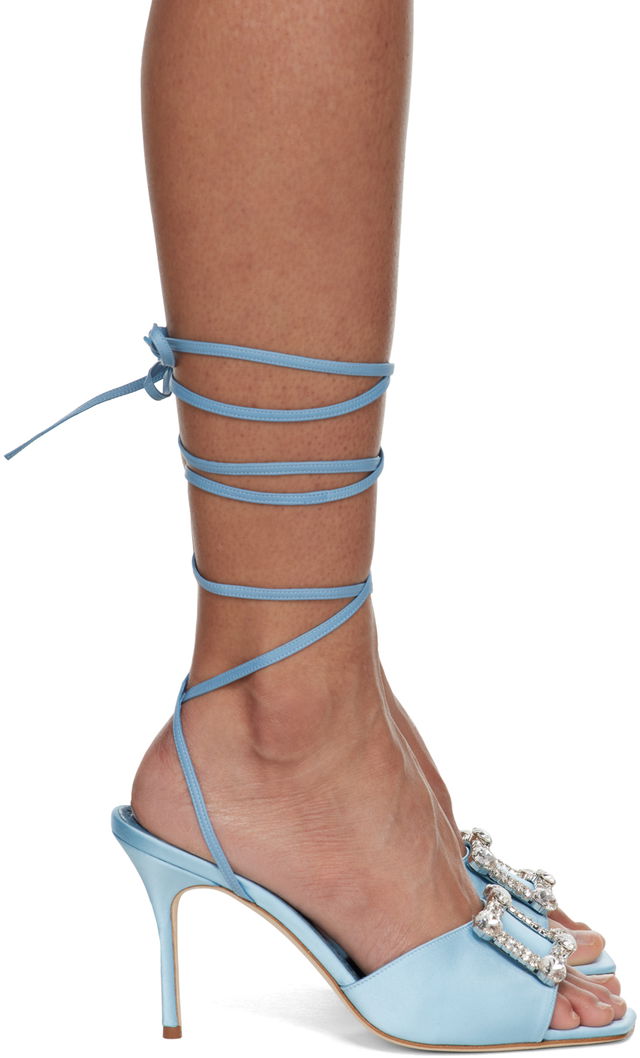 Manolo Blahnik Lenole Pop Fabio Satin Heels