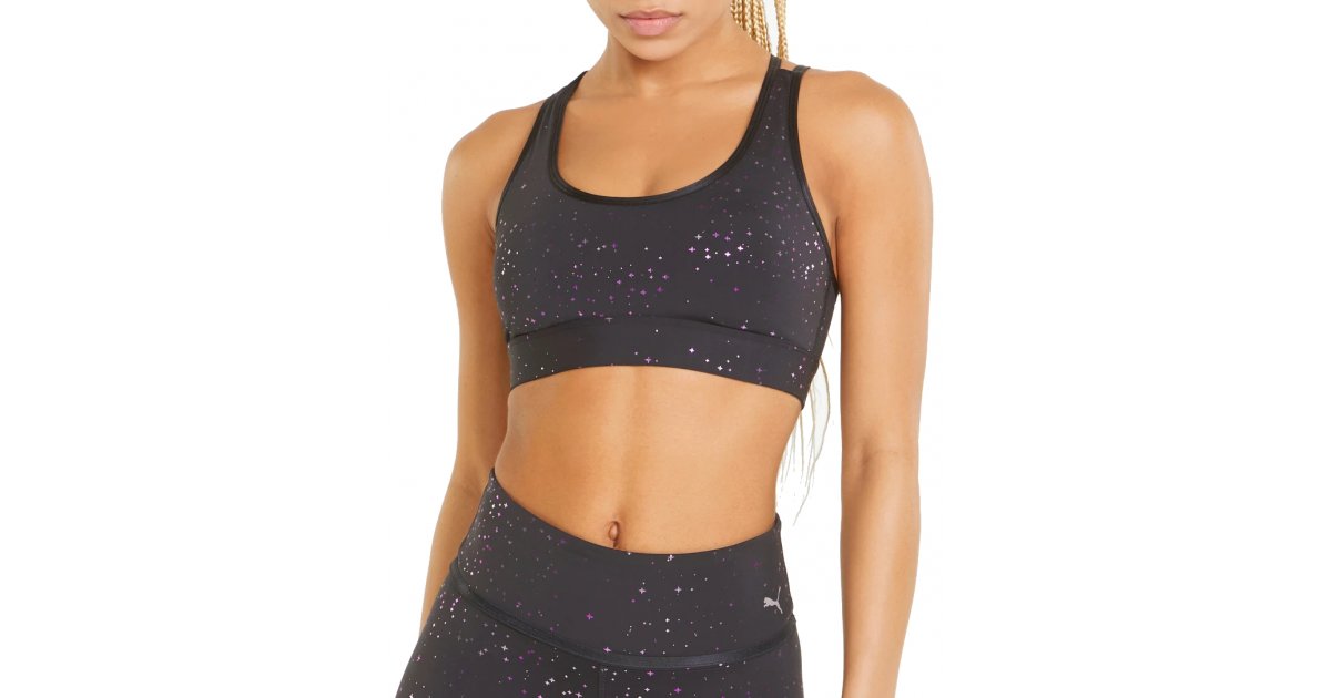 Сутиен Puma Stardust Mid Impact Printed Sports Bra Черно | 52137201, 1