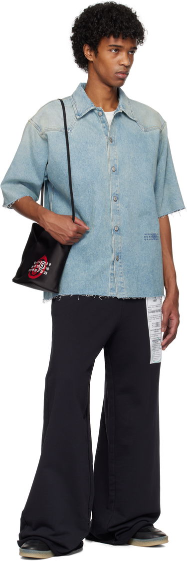 Риза Maison Margiela MM6 Maison Margiela Short Sleeve Denim Shirt Синьо | SH0DR0006 M30019, 3