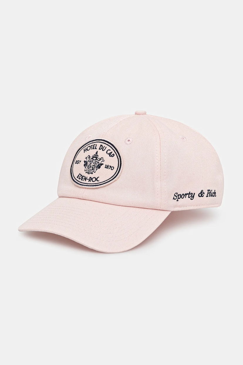 Шапка с козирка Sporty & Rich Sporty & Rich Eden Crest Hotel du Cap Eden-Roc Baseball Cap Розово | AC04060621P140