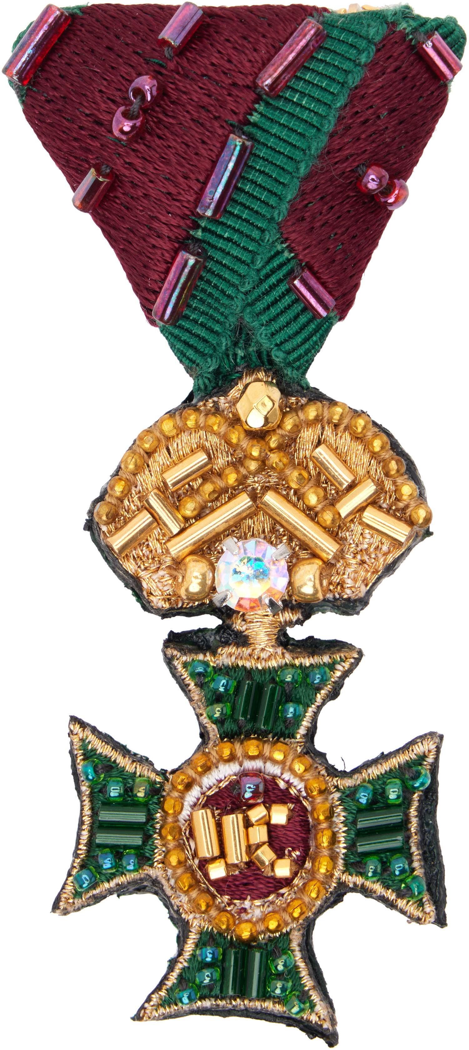 Значка UNDERCOVER UNDERCOVER Embroidered Beaded Cross Brooch Многоцветен | UC2E1X04, 0