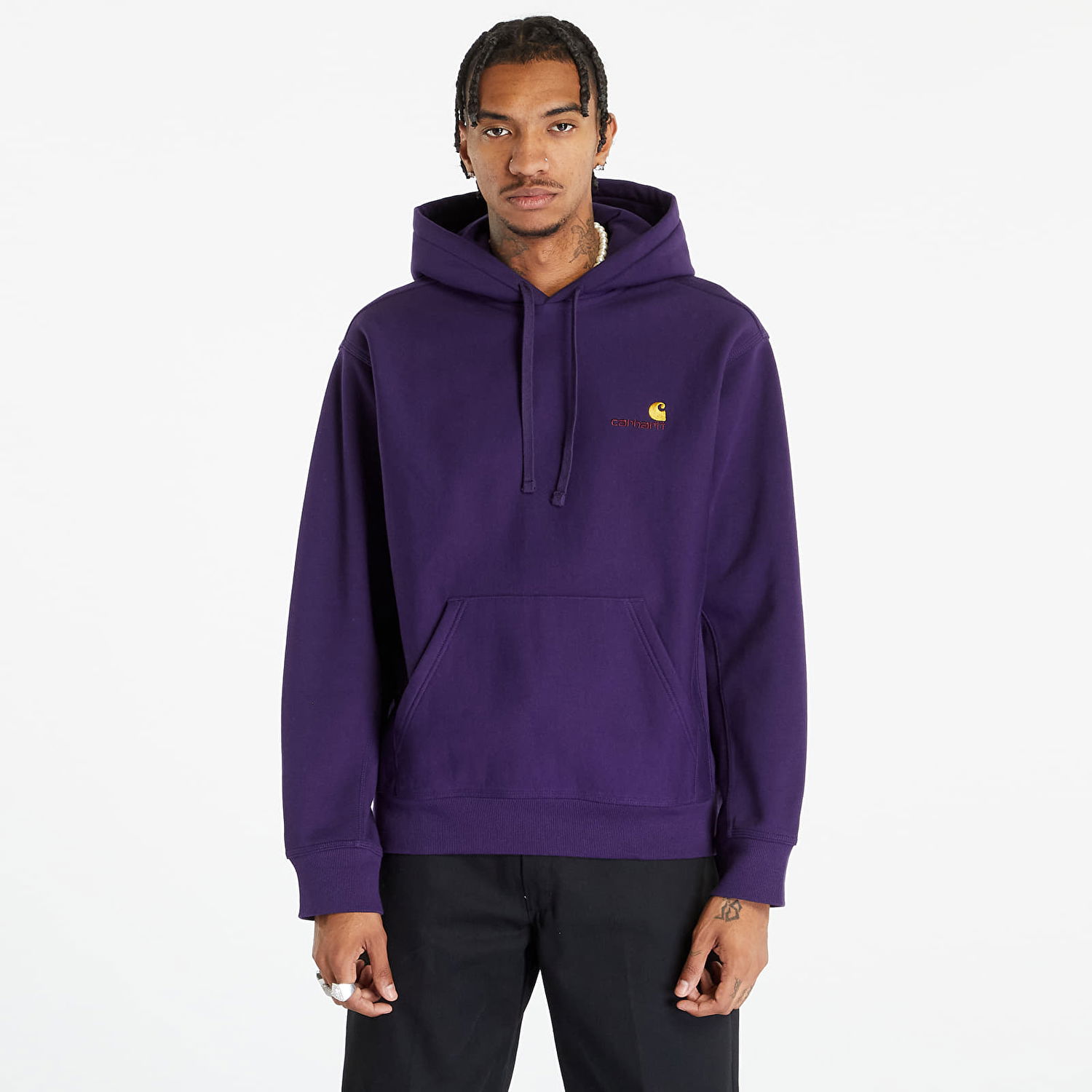 Суитчър Carhartt WIP Hooded American Script Sweat Cassis Лилаво | I028279.1N8XX, 0