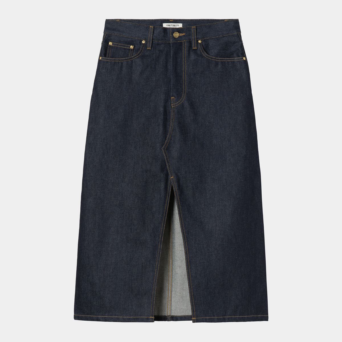 Пола Carhartt WIP Brandon Rigid Denim Midi Skirt Синьо | I036330_6, 1