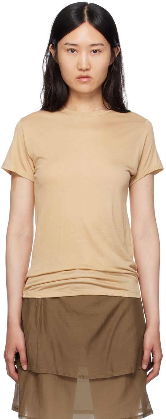 Тениска Baserange Semi-Sheer T-Shirt Бежово | TOCT-BL-000