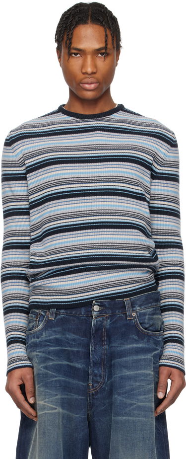 Пуловер ERL ERL Striped Knit Sweater Синьо | ERL10N006, 0