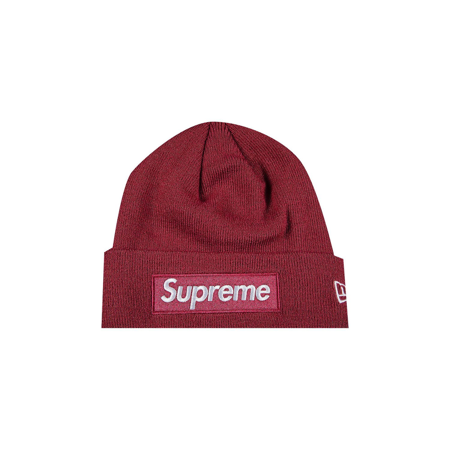 Шапка Supreme New Era x Box Logo Beanie Червено | FW21BN9 PLUM, 1