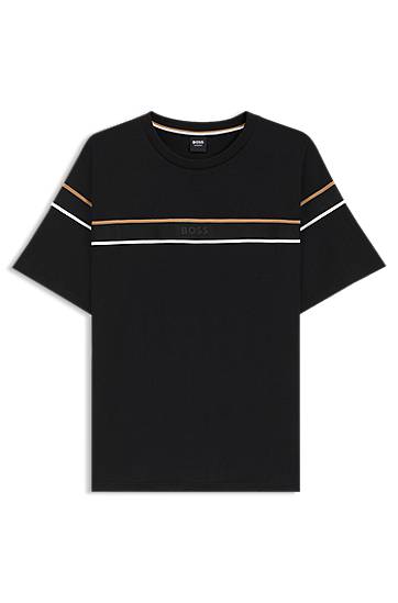 Тениска BOSS BOSS T-Shirt with Tape Trims Черно | 50545852, 0