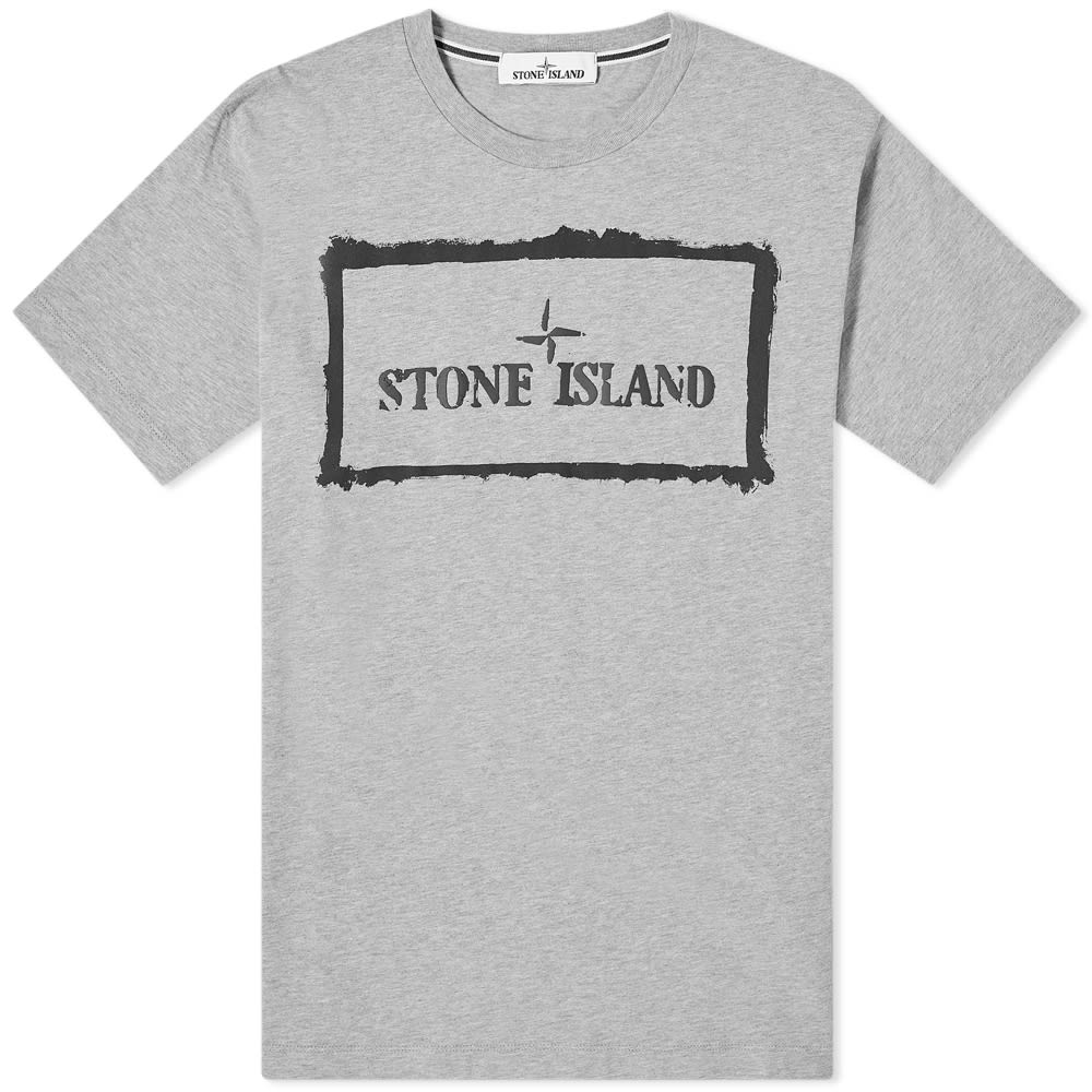 Тениска Stone Island Stencil One Prnt Tee Сиво | 74152NS80-V0M64, 0