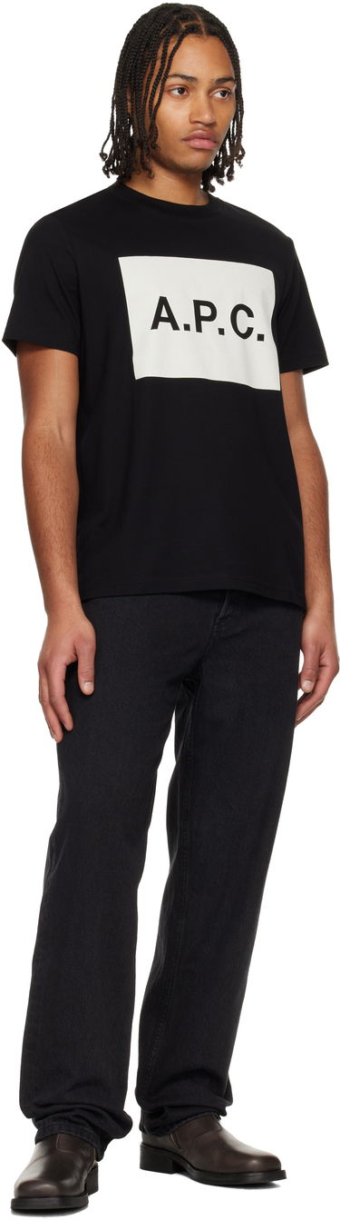 Тениска A.P.C. Block Logo Cotton T-shirt Черно | COHBO-H26530, 3