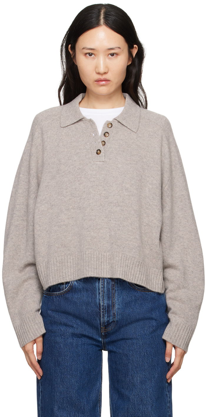 Пуловер Loulou de Saison Loulou de Saison Homere Polo Sweater Бежово | HOMERE, 0