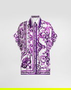 Dolce & Gabbana Majolica-Print Twill Short Sleeve Shirt