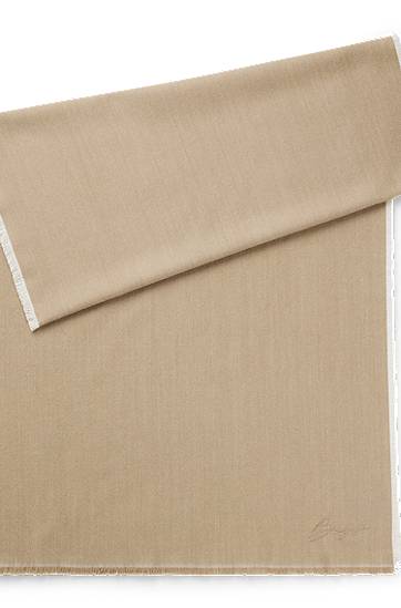 Cotton-blend Scarf with Handwritten Logo Embroidery