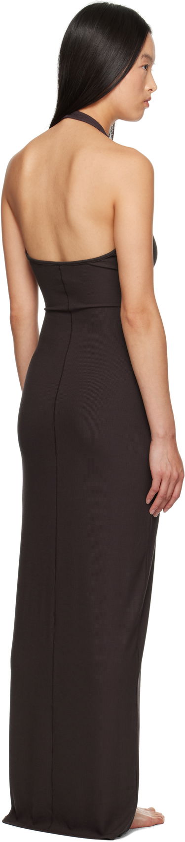 Pокля SKIMS Soft Lounge Deep Plunge Halter Maxi Dress Кафяво | DS-DRS-6420W, 2