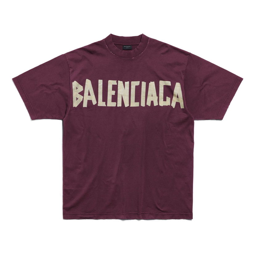 Тениска Balenciaga Tape Type T-shirt Бургунди | 739784TOVA94029
