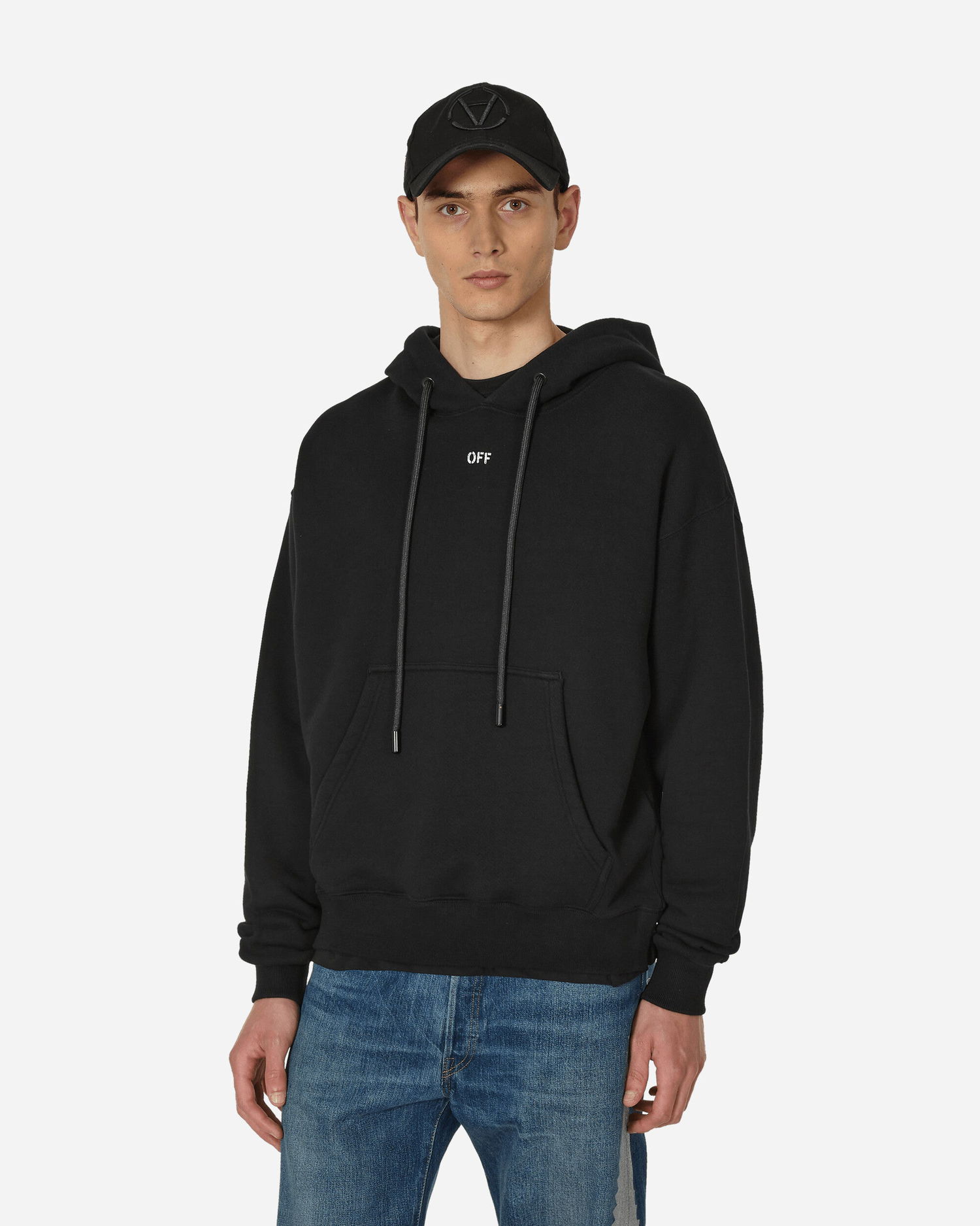 Суитчър Off-White Stamp Logo Skate Popover Hoodie Черно | OMBB085F23FLE0011001, 1