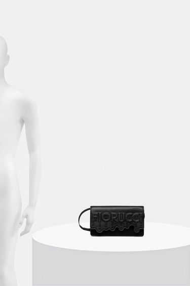 Дамска чанта Fiorucci Black Leather Shoulder Bag Черно | U01FPABA208LE01BK01, 5