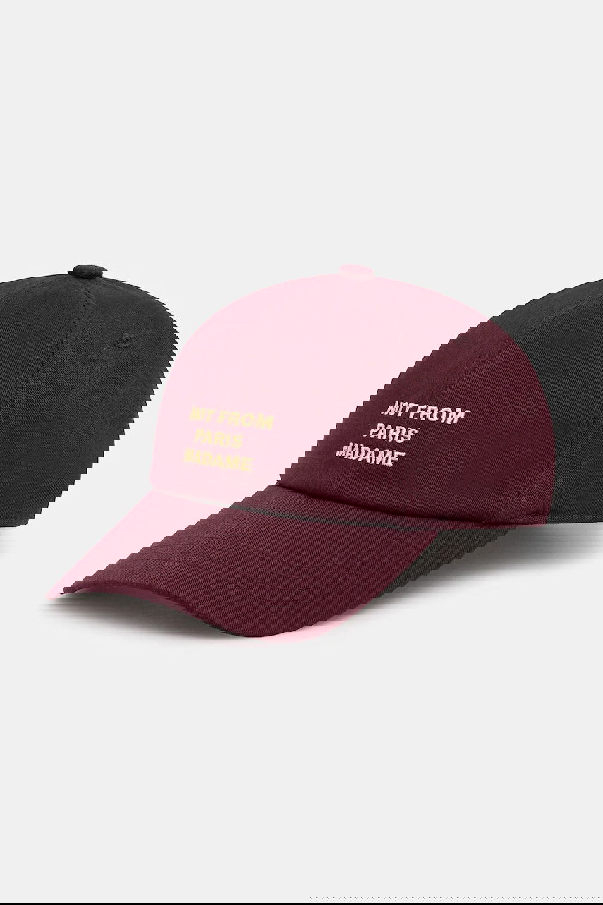Шапка с козирка Drôle de Monsieur Drôle de Monsieur La Casquette Slogan Baseball Cap Бургунди | I.CP151.CO138, 0