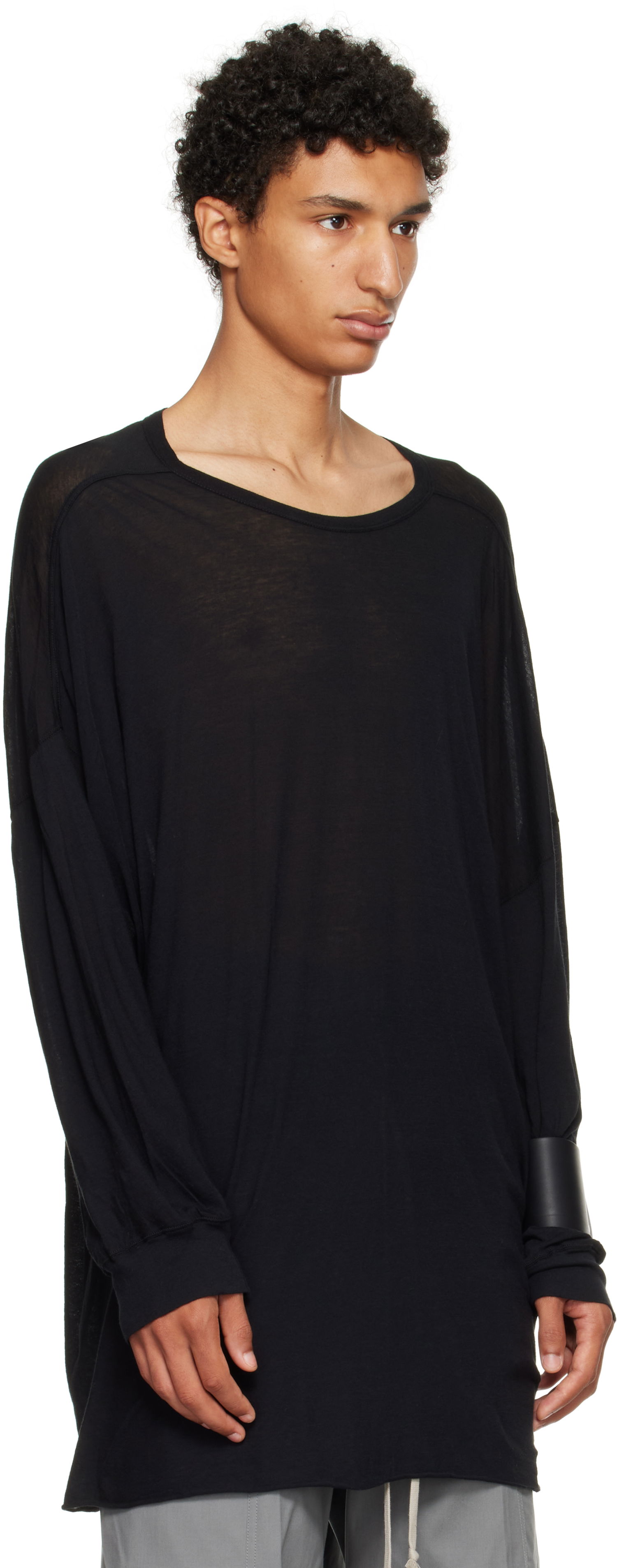 Тениска Rick Owens Rick Owens Concordians Tommy T-Shirt Черно | RU02E1276 UC, 1