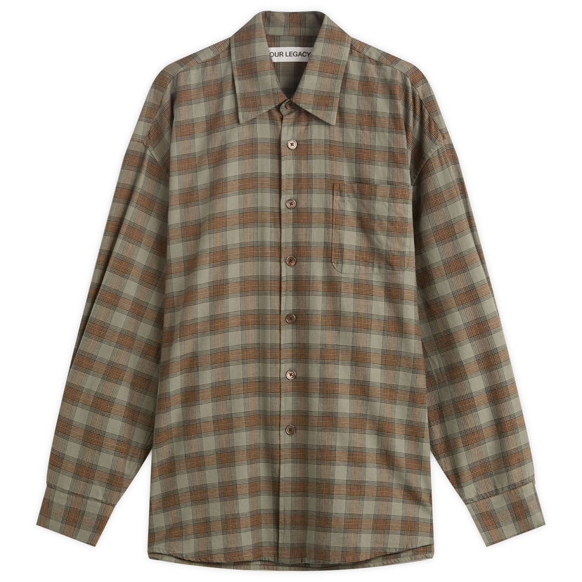 Риза OUR LEGACY Our Legacy Borrowed Shirt, Iowa Flannel Check Зелено | M4252BI
