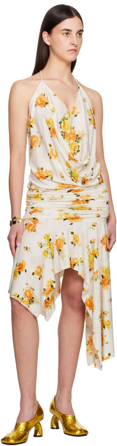 Pокля Acne Studios Acne Studios Strap Floral-Print Midi Dress Жълто | A20789-, 3