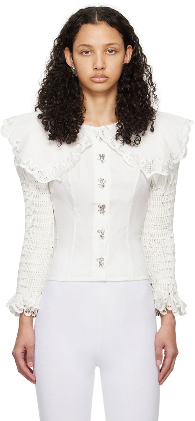 Chopova Lowena Crochet Collar Blouse