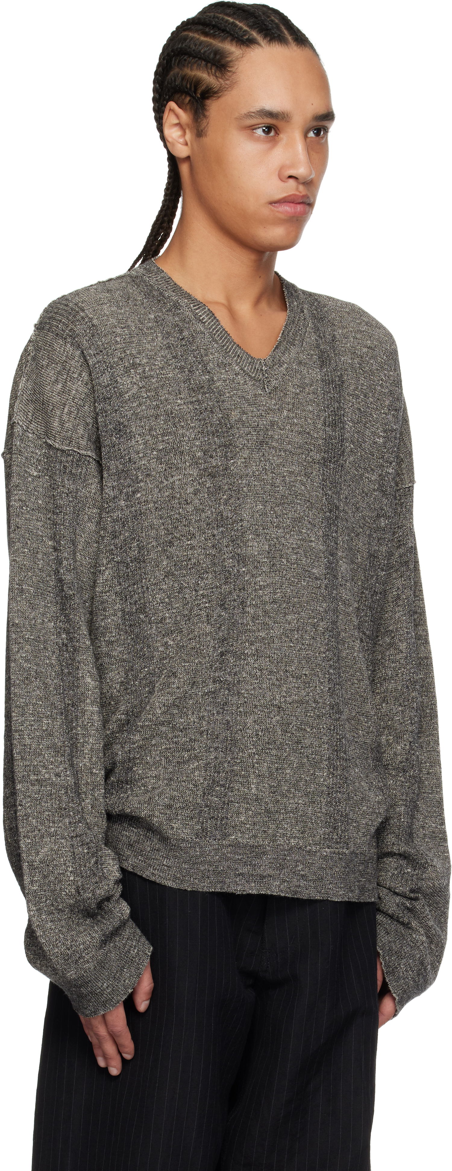 Пуловер Maison Margiela Maison Margiela V-Neck Sweater Сиво | S50HN0012 M13097, 1