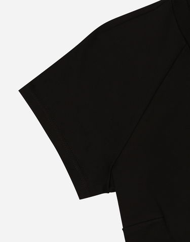 Съкратен топ Dolce & Gabbana Cropped Jersey T-shirt With Tag Черно | F8U12THU7H8N0000, 3