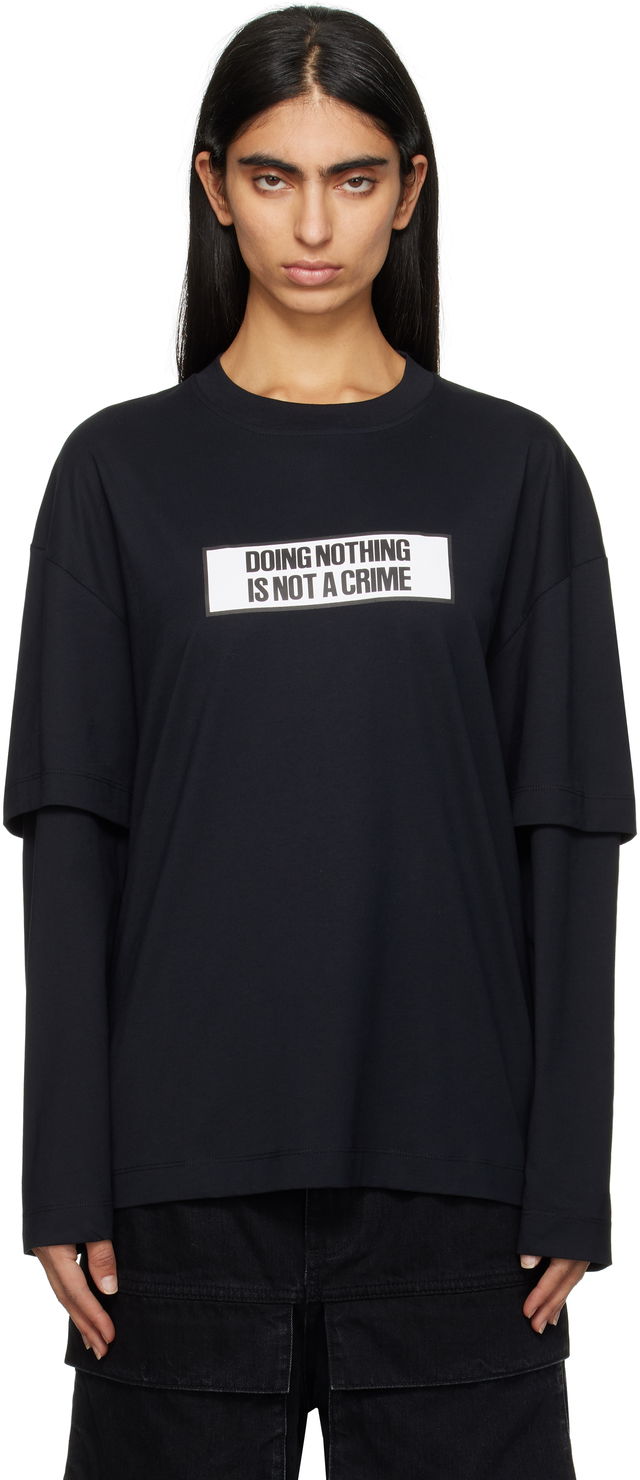 Études 'Doing Nothing Is Not A Crime' Double Sleeve T-Shirt