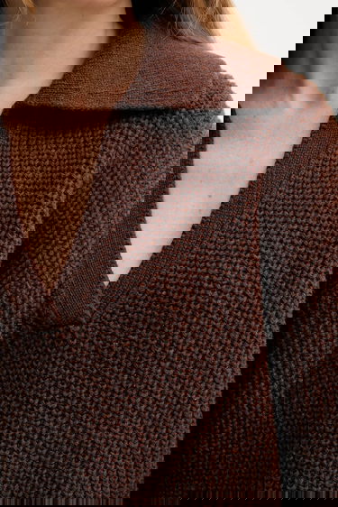 Пуловер Barbour Barbour ROBYN Wool Blend Collared Sweater Кафяво | LKN1675, 5