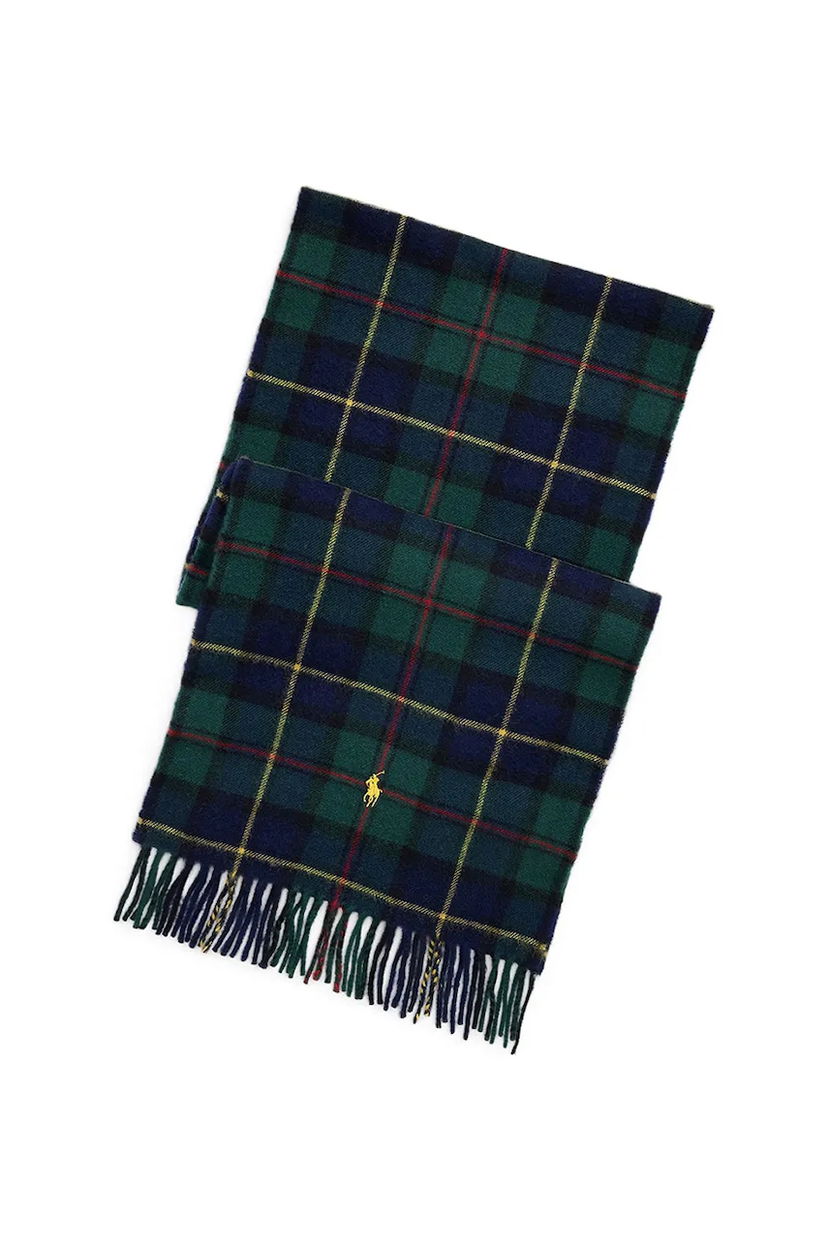 Шал Polo by Ralph Lauren Fringed Plaid Scarf with Embroidered Polo Player Многоцветен | 449959352