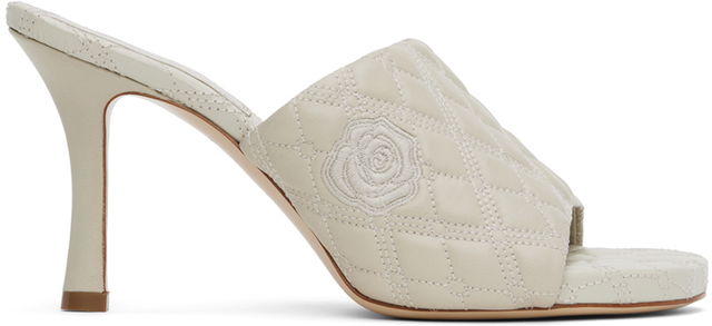 Burberry Quilted Rose Leather Heeled Sandals