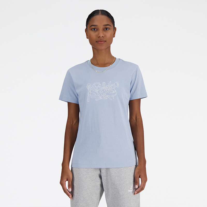 Тениска New Balance NB T-shirt Синьо | Dámske tričko New Balance WT41912LAY – modré, 0