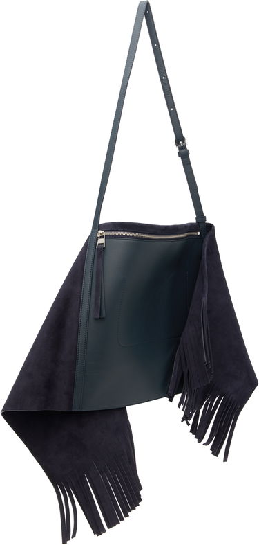 Чанта през рамо JW Anderson JW Anderson Medium Suede Fringe Scarf Bag Тъмно синьо | HB0700-LA0361, 2
