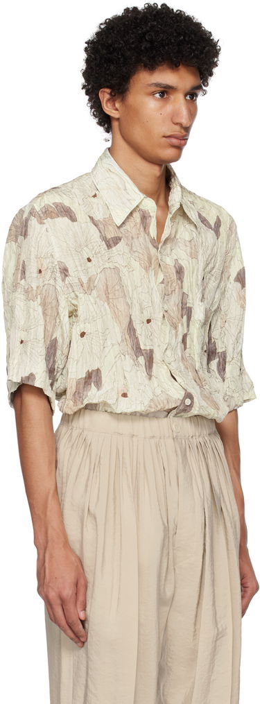 Риза LEMAIRE Lemaire Floral Print Short Sleeve Shirt Жълто | SH1023 LF1055, 1