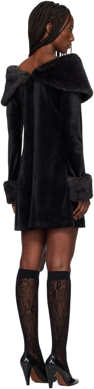 Pокля Anna Sui Anna Sui Stretch Velour Minidress Черно | 825C70, 2
