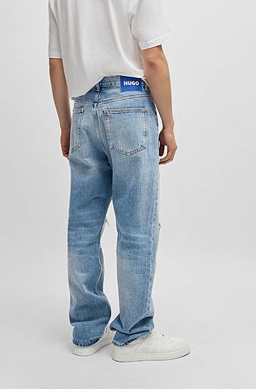 Дънки BOSS Baggy-Fit Jeans Синьо | 50534527, 1