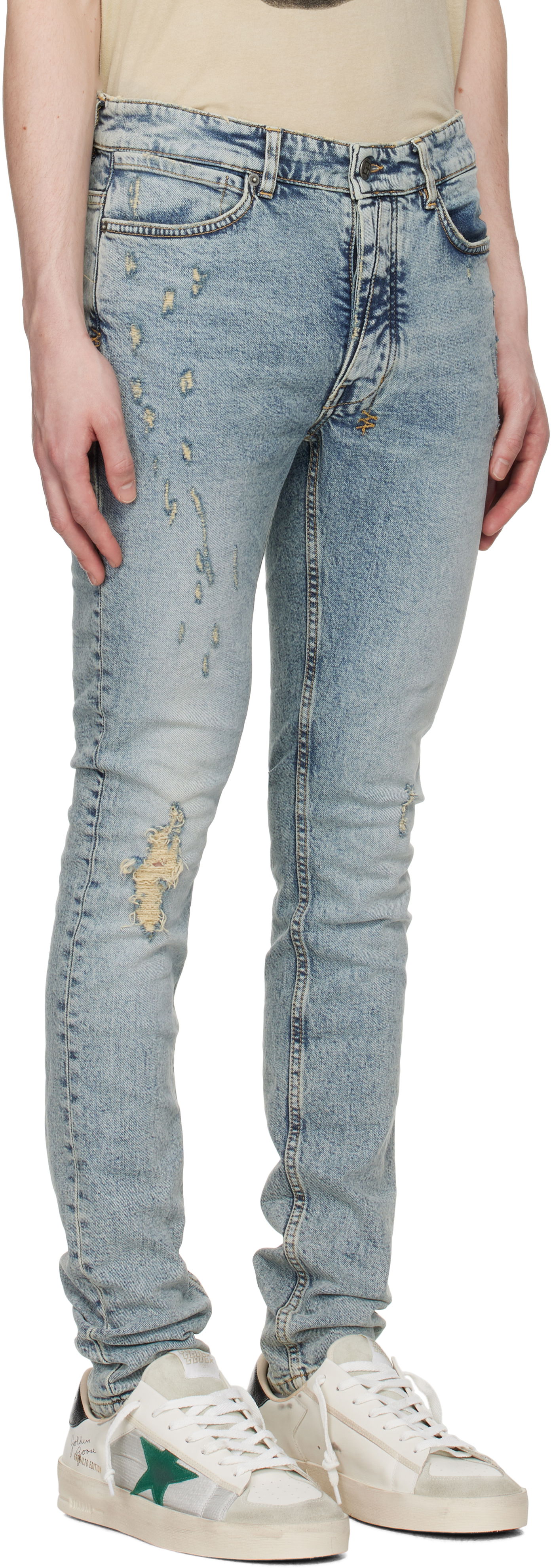 Дънки Ksubi Ksubi Van Winkle Distressed Slim Jeans Синьо | MSP25DJ017, 1