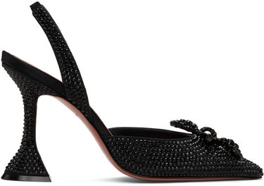 Кецове и обувки Amina Muaddi Amina Muaddi Rosie Crystal Slingback Heels Черно | ROSIE CRYSTAL SLING CL SATIN, 0